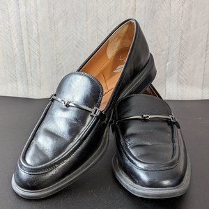 SARTO By Franco Sarto Eda Leather Black Bit Buckle Loafers Size 8.5